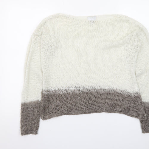 Pull&Bear Teens Beige Open Knit Mohair Blend Pullover Jumper S