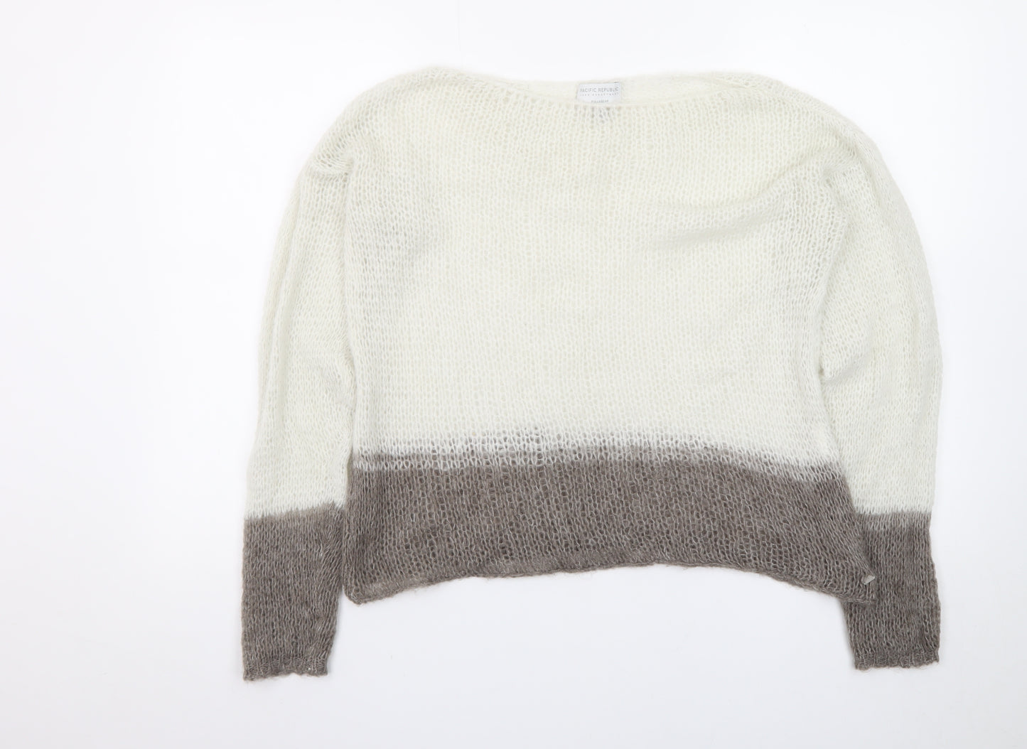 Pull&Bear Teens Beige Open Knit Mohair Blend Pullover Jumper S