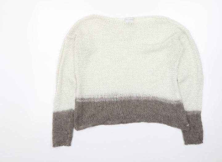 Pull&Bear Teens Beige Open Knit Mohair Blend Pullover Jumper S