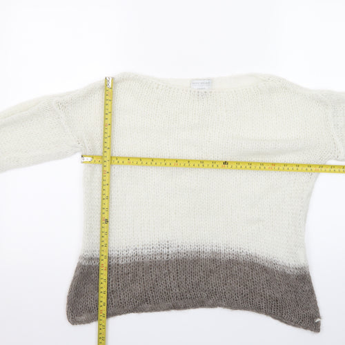 Pull&Bear Teens Beige Open Knit Mohair Blend Pullover Jumper S