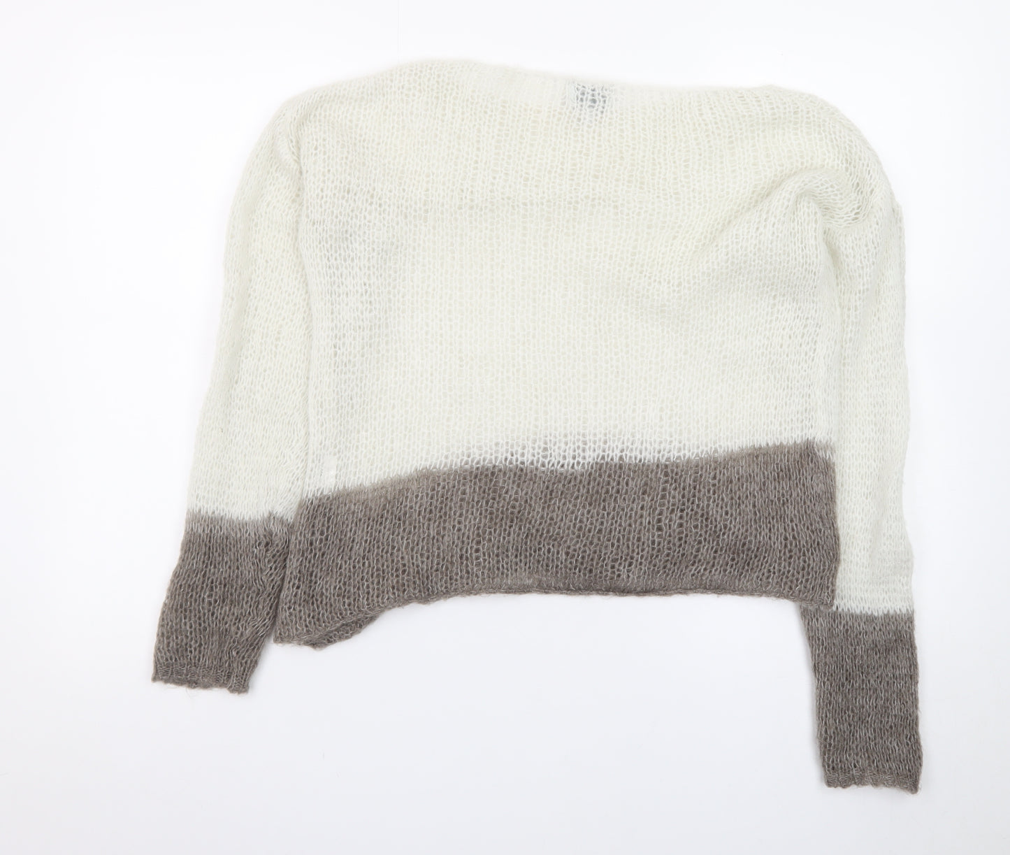 Pull&Bear Teens Beige Open Knit Mohair Blend Pullover Jumper S