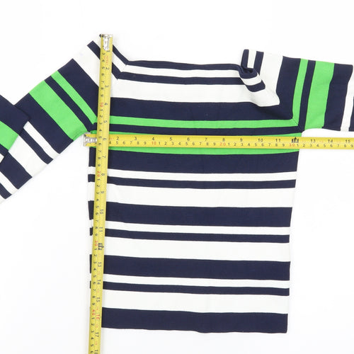 Topshop Women Navy Stripe Boat Neck Jumper Size 10
