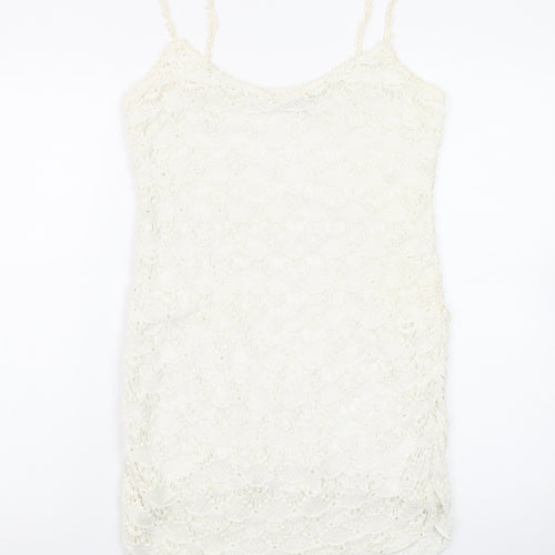 Zara Women Ivory Lace Slip Dress Size 12 Summer Boho Style