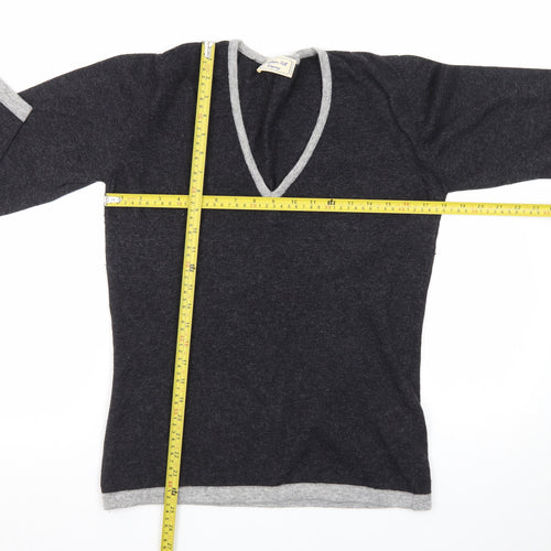 Cashmere Silk Company Women's Black V-Neck Jumper Size XL
