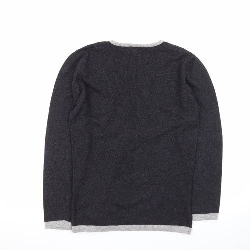 Cashmere Silk Company Women's Black V-Neck Jumper Size XL
