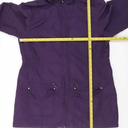 BHS Women’s Purple Hooded Long Rain Coat Size 16