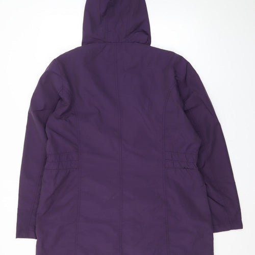 BHS Women’s Purple Hooded Long Rain Coat Size 16
