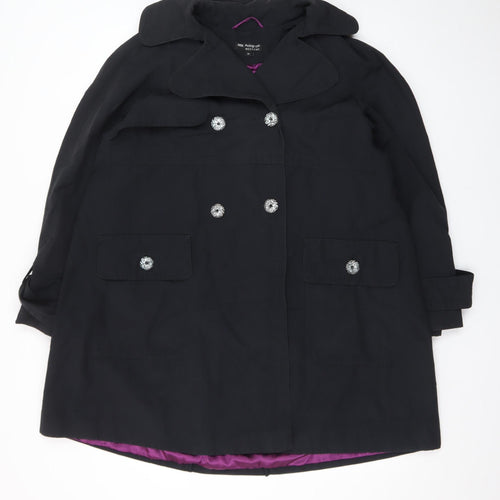 Marks and Spencer Autograph Women Black Size 14 Double Breasted Coat