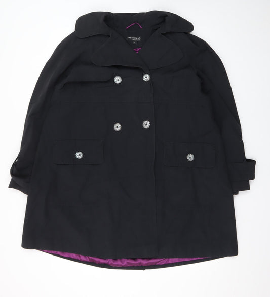 Marks and Spencer Autograph Women Black Size 14 Double Breasted Coat
