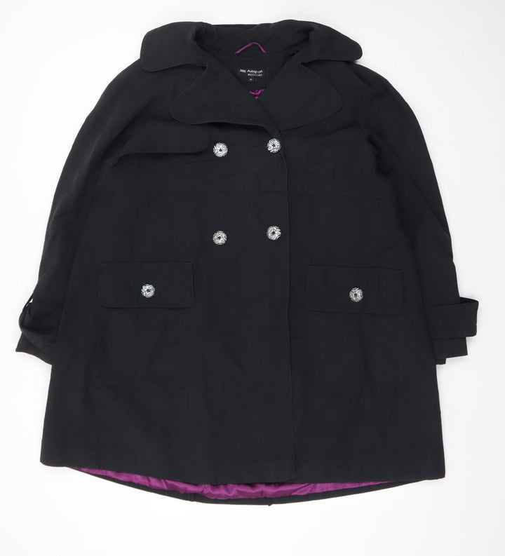 Marks and Spencer Autograph Women Black Size 14 Double Breasted Coat