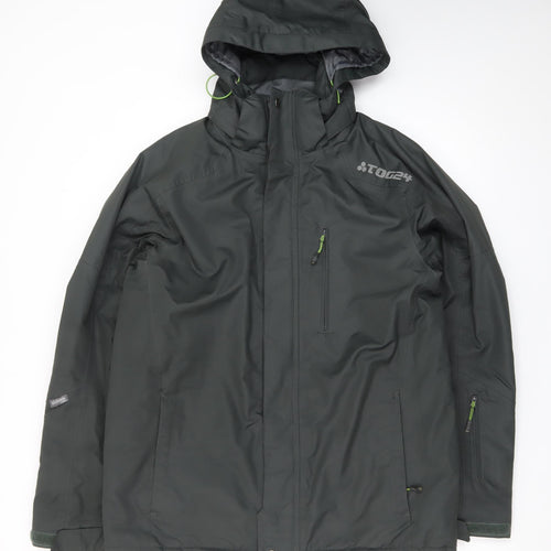 TOG24 Men's Black Small Waterproof Hooded Puffer Jacket