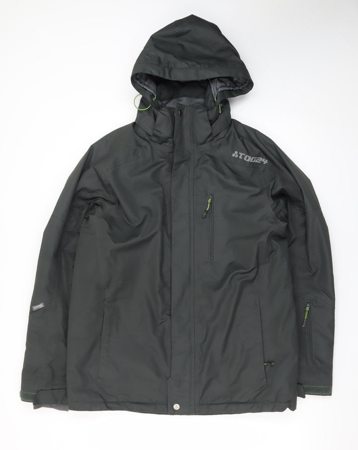 TOG24 Men's Black Small Waterproof Hooded Puffer Jacket