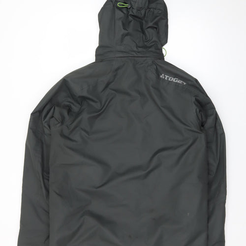 TOG24 Men's Black Small Waterproof Hooded Puffer Jacket