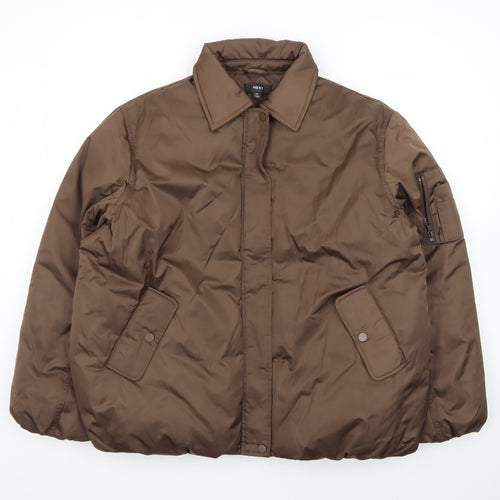 Next Women Brown Puffer Jacket Size 14 Insulated Winter Coat