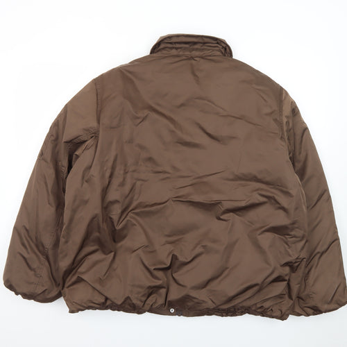 Next Women Brown Puffer Jacket Size 14 Insulated Winter Coat