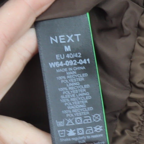 Next Women Brown Puffer Jacket Size 14 Insulated Winter Coat