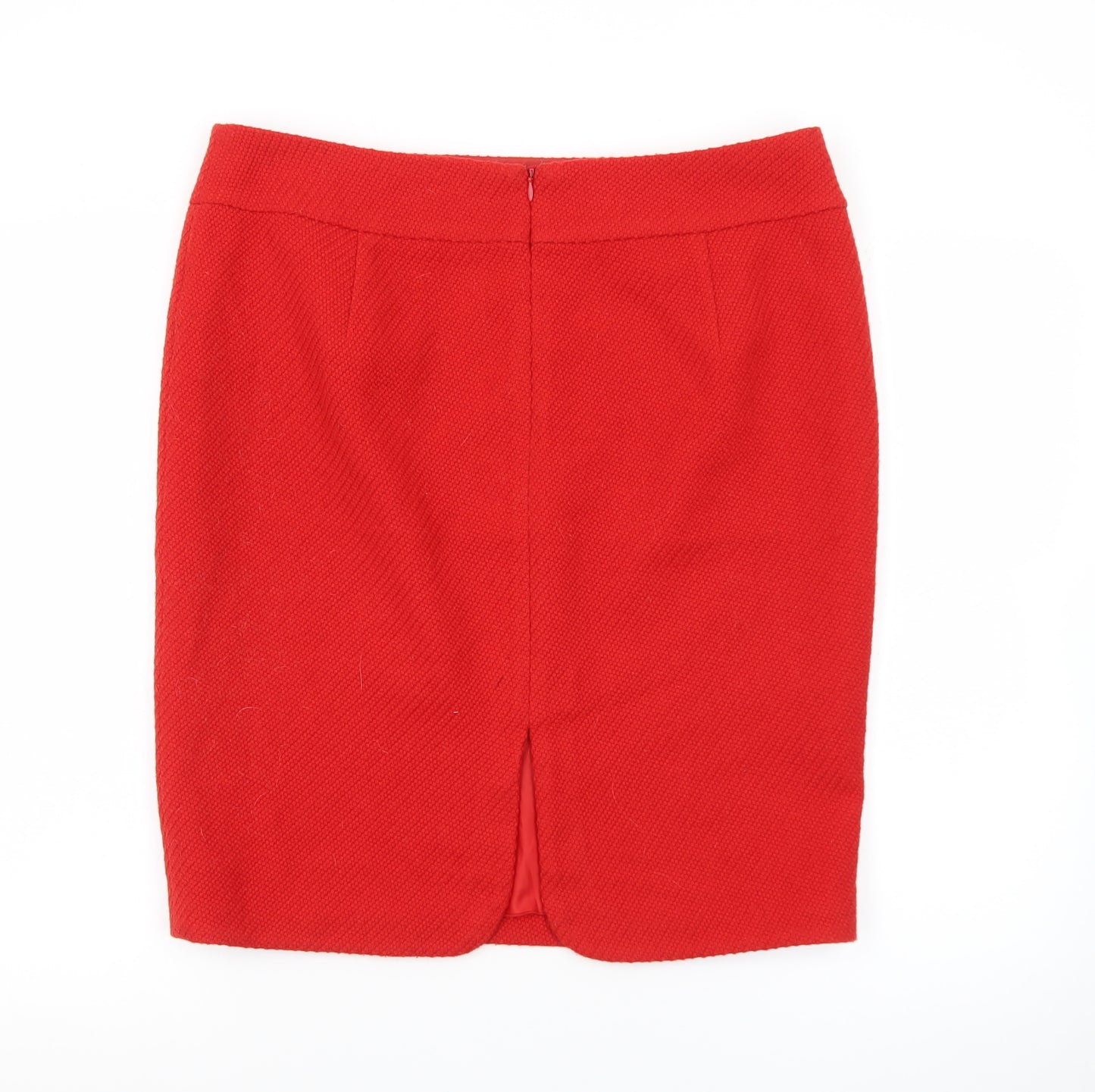 Marks and Spencer Women Red Wool Blend Pencil Skirt Size 16 Petite