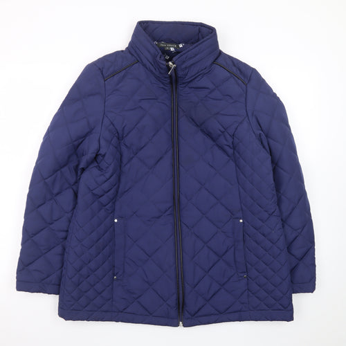 Love Coats Women's Blue Quilted Mid-Length Jacket Size 16