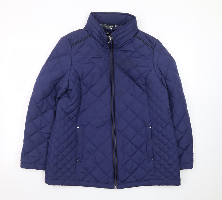 Love Coats Women's Blue Quilted Mid-Length Jacket Size 16