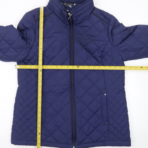 Love Coats Women's Blue Quilted Mid-Length Jacket Size 16