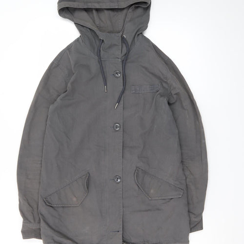 Twik Women’s Grey Cotton Hooded Parka Jacket XS