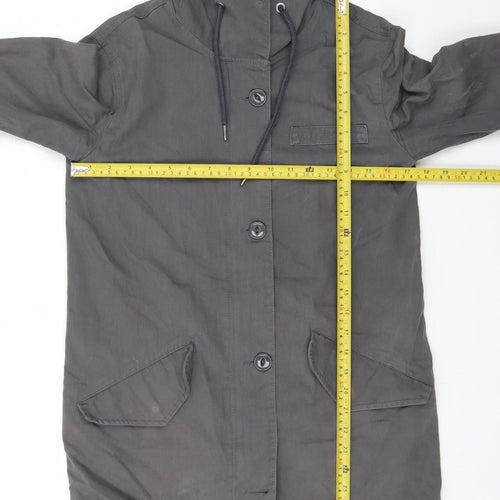 Twik Women’s Grey Cotton Hooded Parka Jacket XS