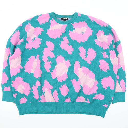 Simply Be Women's Multicoloured Animal Print Crew Neck Jumper Size 24