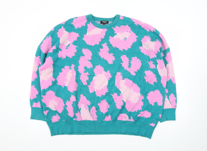 Simply Be Women's Multicoloured Animal Print Crew Neck Jumper Size 24
