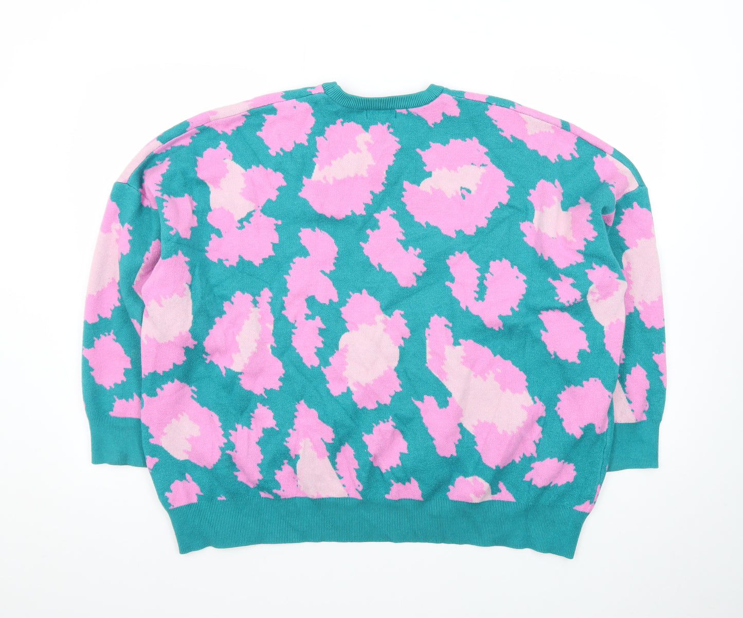 Simply Be Women's Multicoloured Animal Print Crew Neck Jumper Size 24