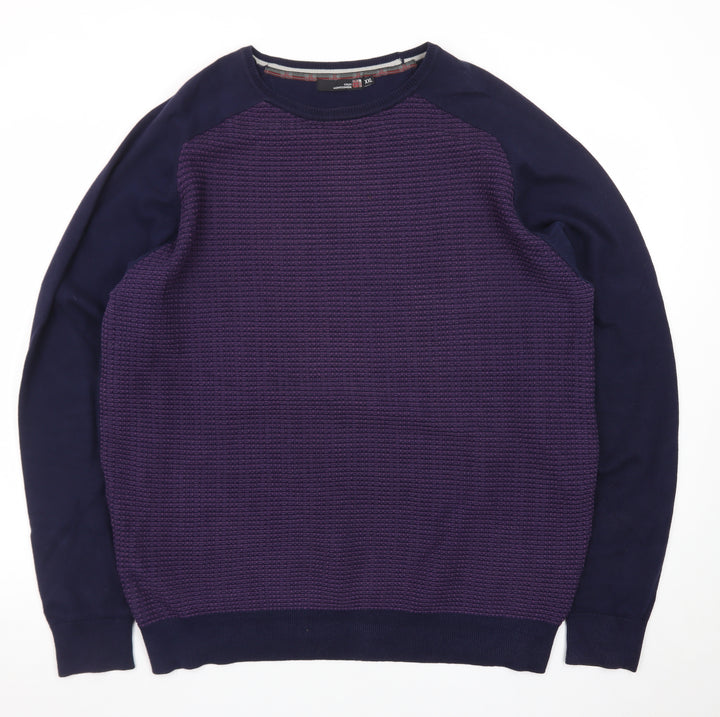 Colin Montgomerie Men's Purple 2XL Cotton Blend Crew Neck Jumper