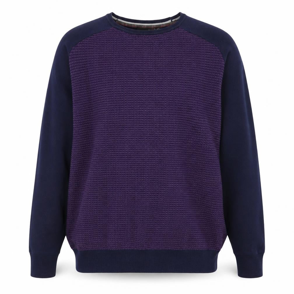 Colin Montgomerie Men's Purple 2XL Cotton Blend Crew Neck Jumper