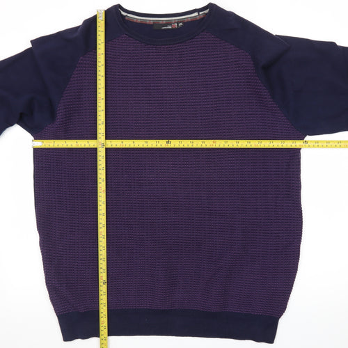 Colin Montgomerie Men's Purple 2XL Cotton Blend Crew Neck Jumper