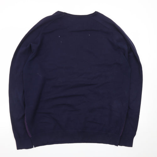 Colin Montgomerie Men's Purple 2XL Cotton Blend Crew Neck Jumper
