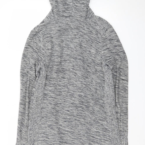 Tahari Women’s Grey Knit Hooded Long Sleeve Open Cardigan Size S