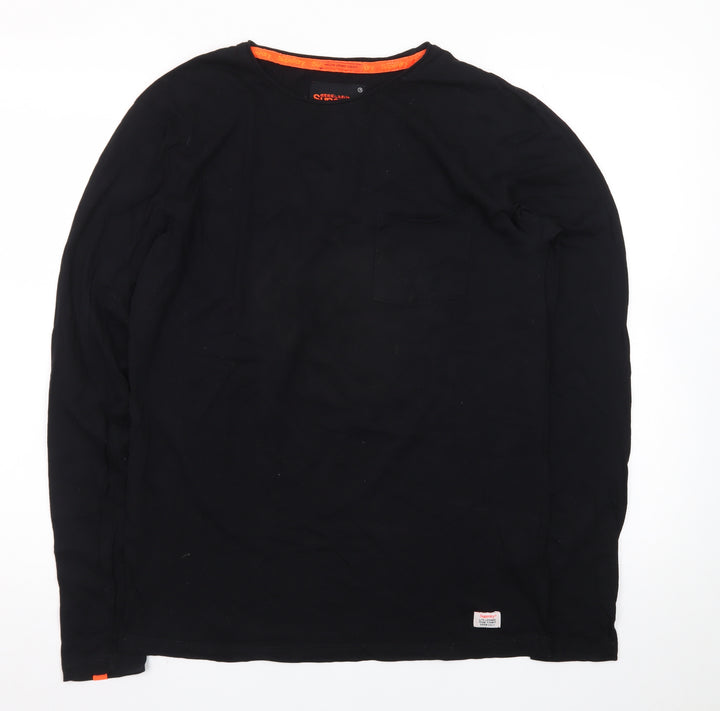 Superdry Mens Black Cotton Pullover Jumper Medium