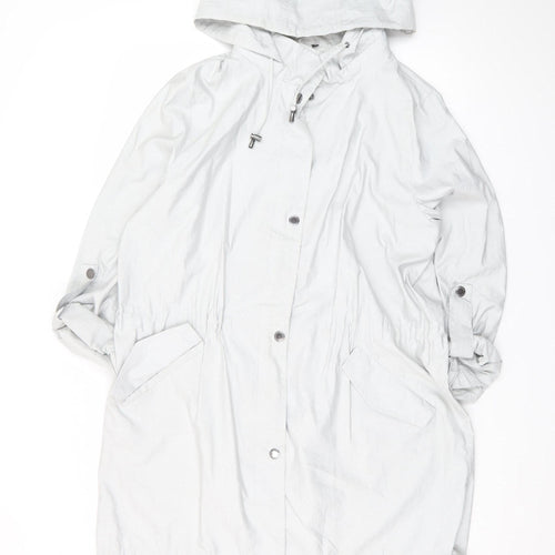 Four Seasons London Women's Grey Hooded Parka Coat L