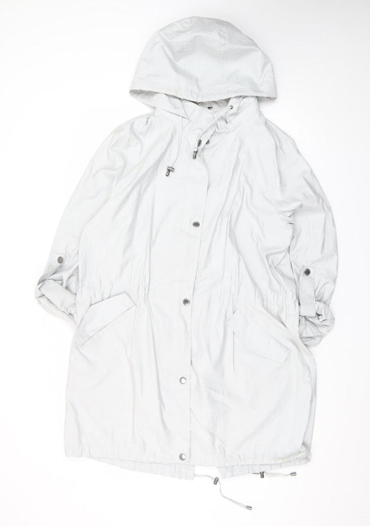 Four Seasons London Women's Grey Hooded Parka Coat L