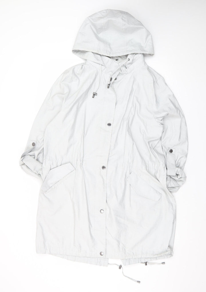 Four Seasons London Women's Grey Hooded Parka Coat L