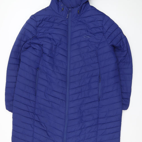 Snowdonia Women’s Blue Long Puffer Coat Size 24 Hooded Winter Jacket