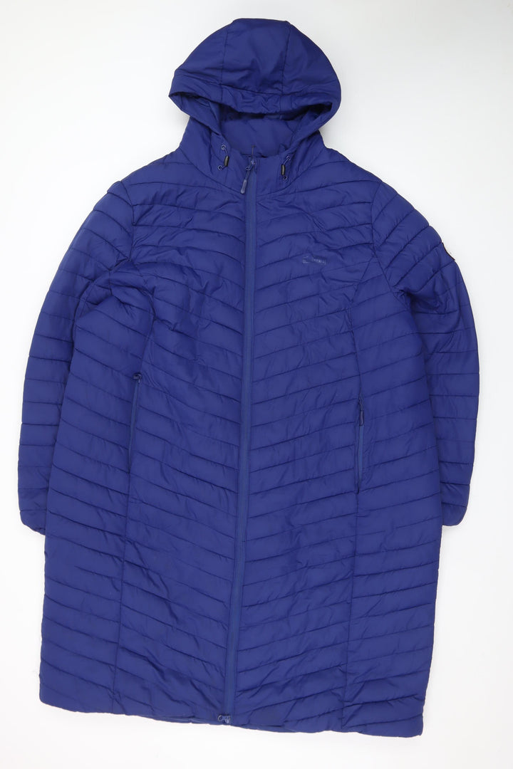 Snowdonia Women’s Blue Long Puffer Coat Size 24 Hooded Winter Jacket