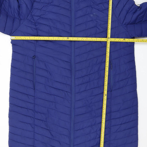 Snowdonia Women’s Blue Long Puffer Coat Size 24 Hooded Winter Jacket