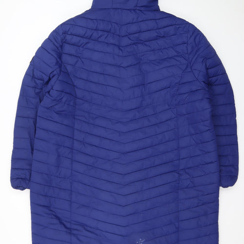 Snowdonia Women’s Blue Long Puffer Coat Size 24 Hooded Winter Jacket