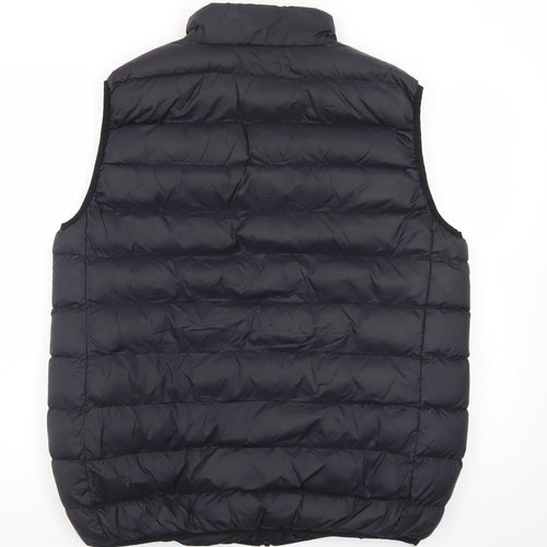 Brave Soul Men's Black Puffer Gilet Waistcoat Size L Warm Lightweight