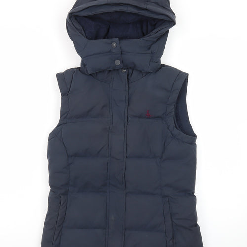 Jack Wills Women's Blue Hooded Puffer Gilet Size 8