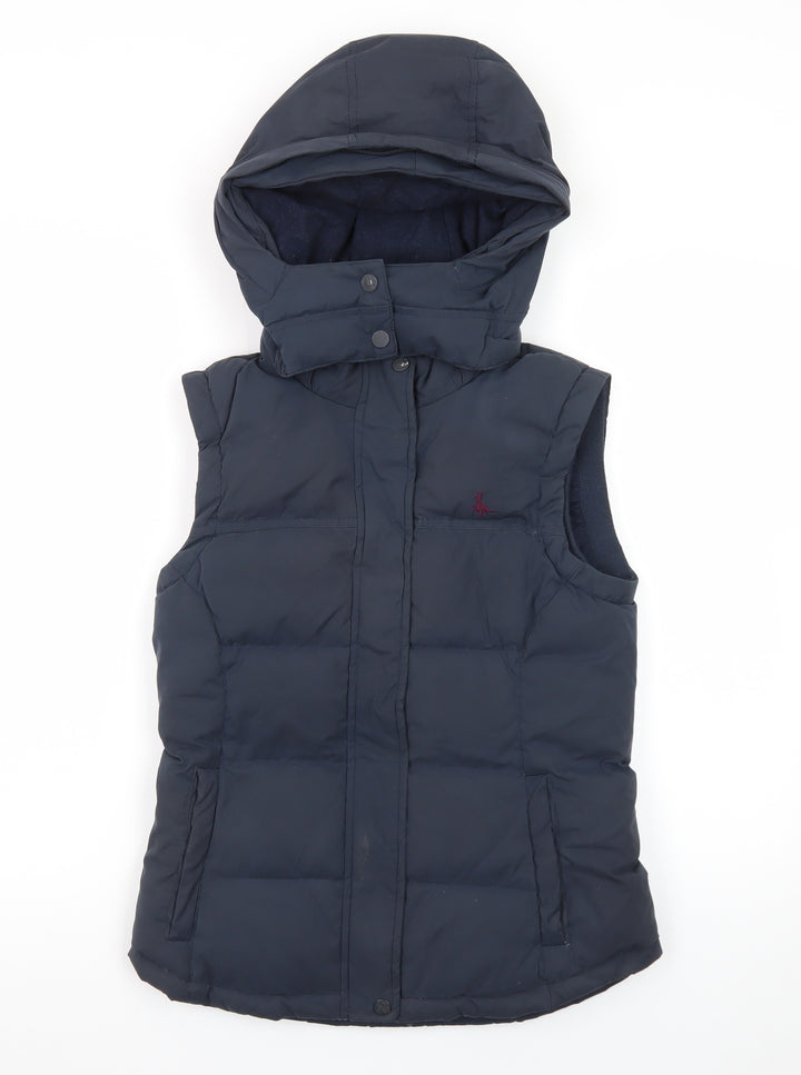 Jack Wills Women's Blue Hooded Puffer Gilet Size 8