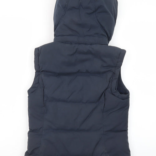 Jack Wills Women's Blue Hooded Puffer Gilet Size 8