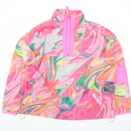 Helen Steele x Dunnes Stores Women's Pink Multicoloured Fleece Pullover Sweatshirt Size L