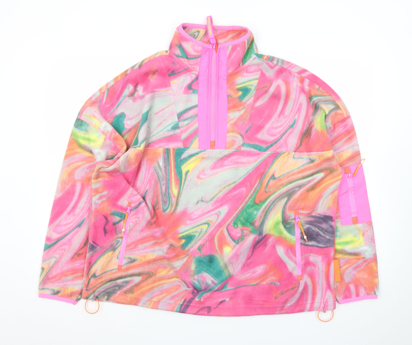 Helen Steele x Dunnes Stores Women's Pink Multicoloured Fleece Pullover Sweatshirt Size L
