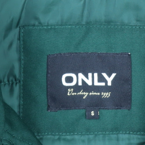ONLY Women's Green Faux Fur Trim Hooded Parka Coat Size S