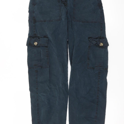Marks and Spencer Womens Blue Cargo Trousers Size 6 Regular